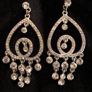 Crystal-beaded Chandelier Earrings.